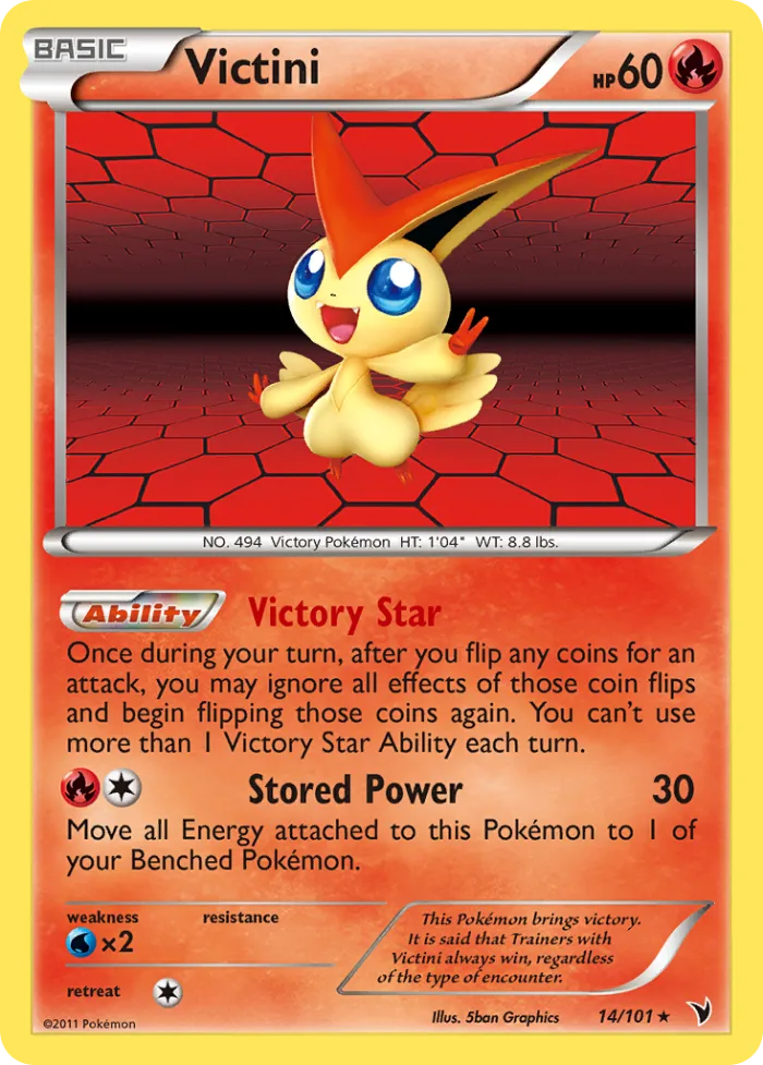Victini #14 Noble Victories Pokemon card