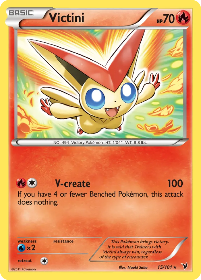 Victini #15 Noble Victories Pokemon card
