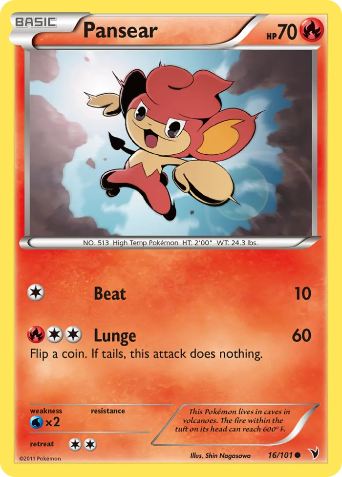 Pansear #16 Noble Victories Pokemon card