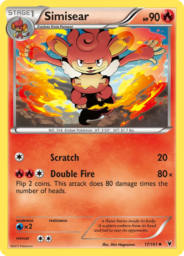 Simisear #17 Noble Victories Pokemon card