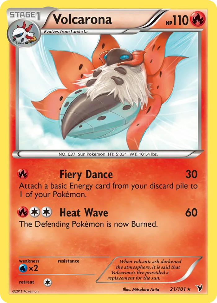 Volcarona #21 Noble Victories Pokemon card