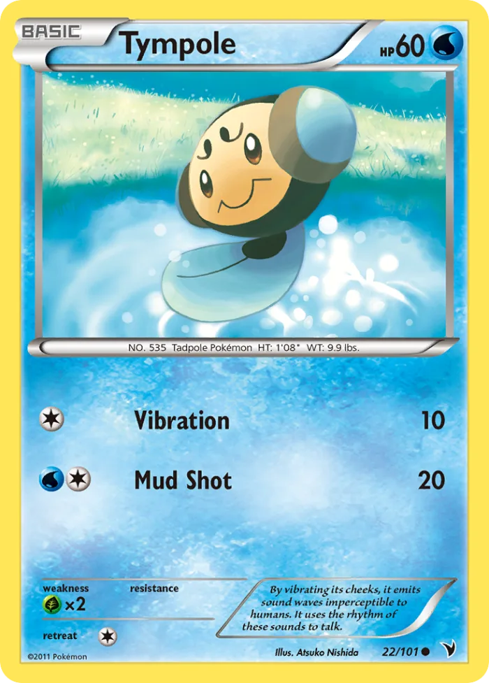 Tympole #22 Noble Victories Pokemon card
