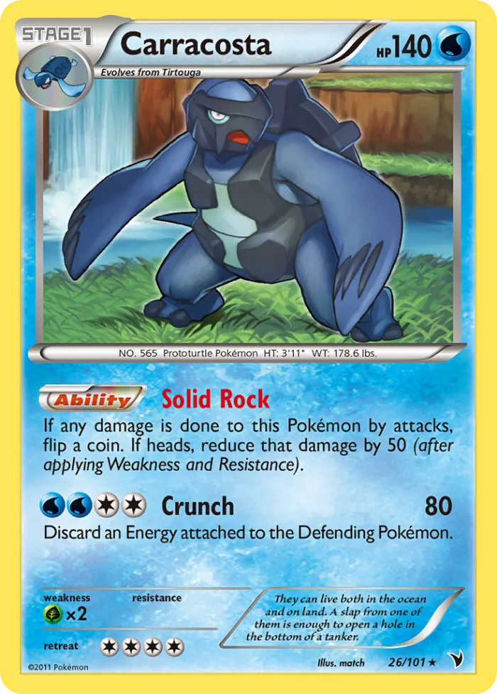 Carracosta #26 Noble Victories Pokemon card