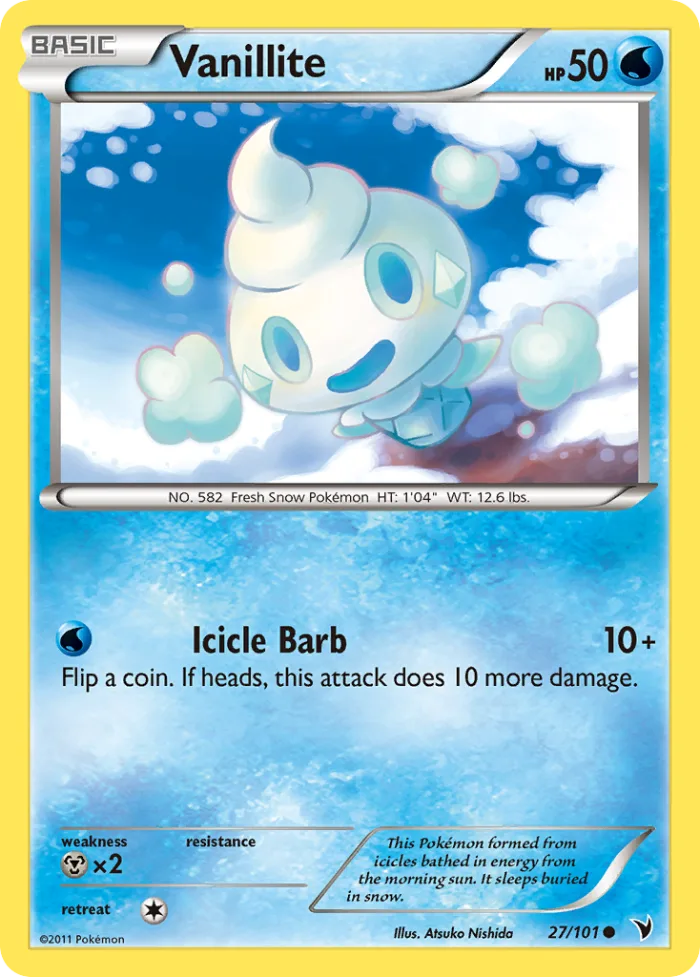Vanillite #27 Noble Victories Pokemon card
