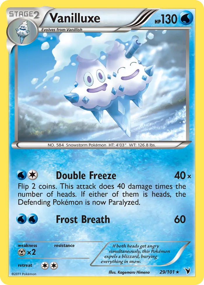 Vanilluxe #29 Noble Victories Pokemon card