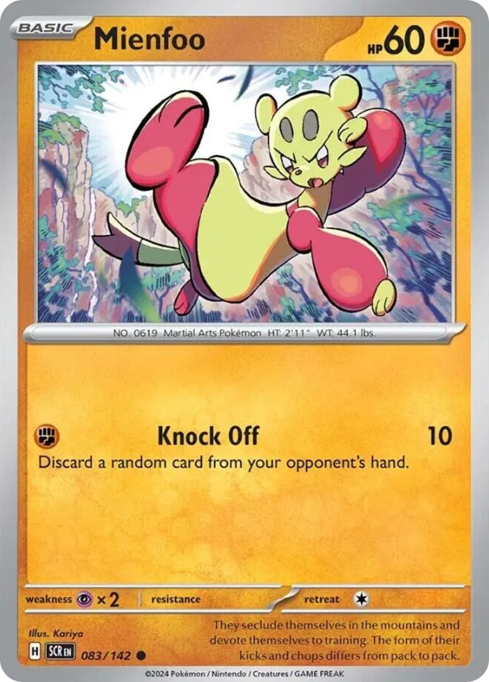 Mienfoo #83 Stellar Crown Pokemon card
