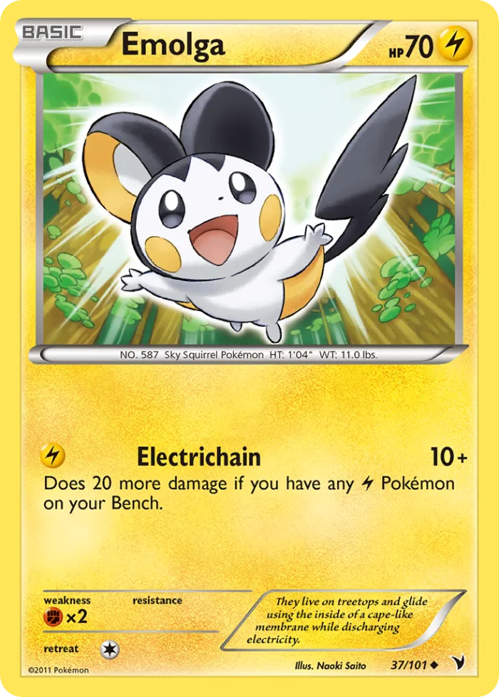 Emolga #37 Noble Victories Pokemon card