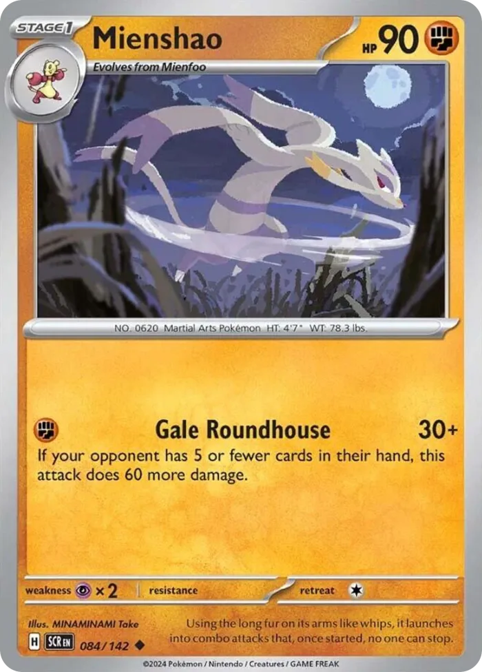 Mienshao #84 Stellar Crown Pokemon card