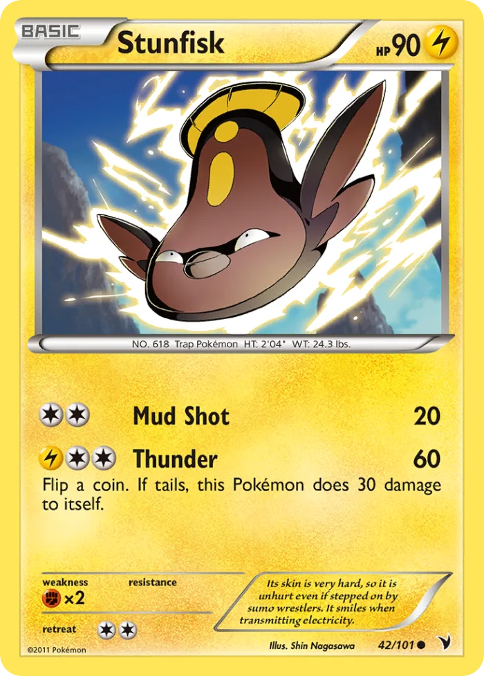 Stunfisk #42 Noble Victories Pokemon card