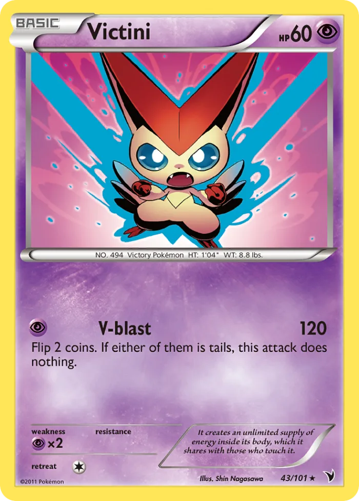 Victini #43 Noble Victories Pokemon card