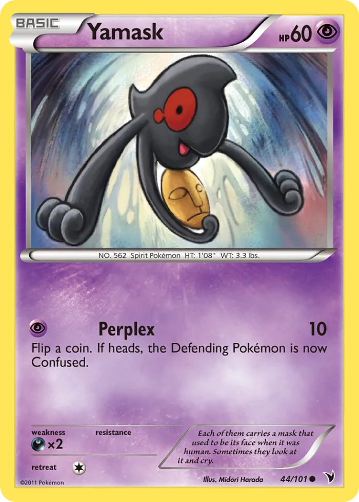 Yamask #44 Noble Victories Pokemon card