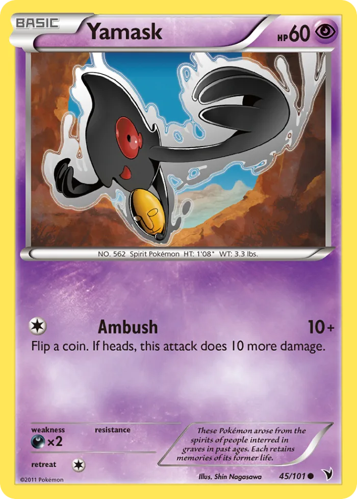 Yamask #45 Noble Victories Pokemon card