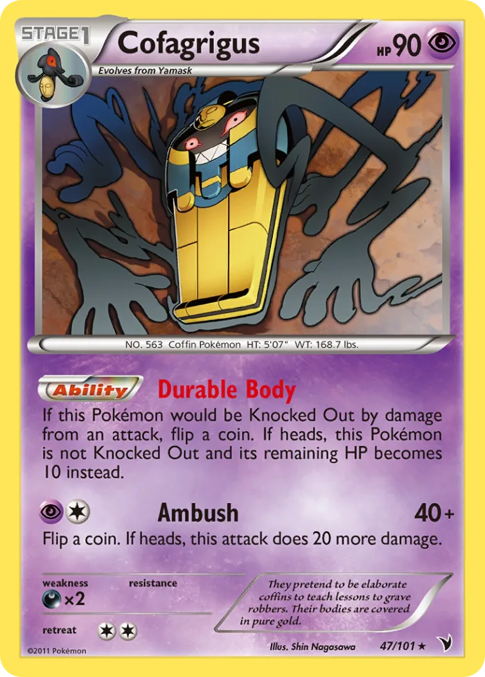 Cofagrigus #47 Noble Victories Pokemon card
