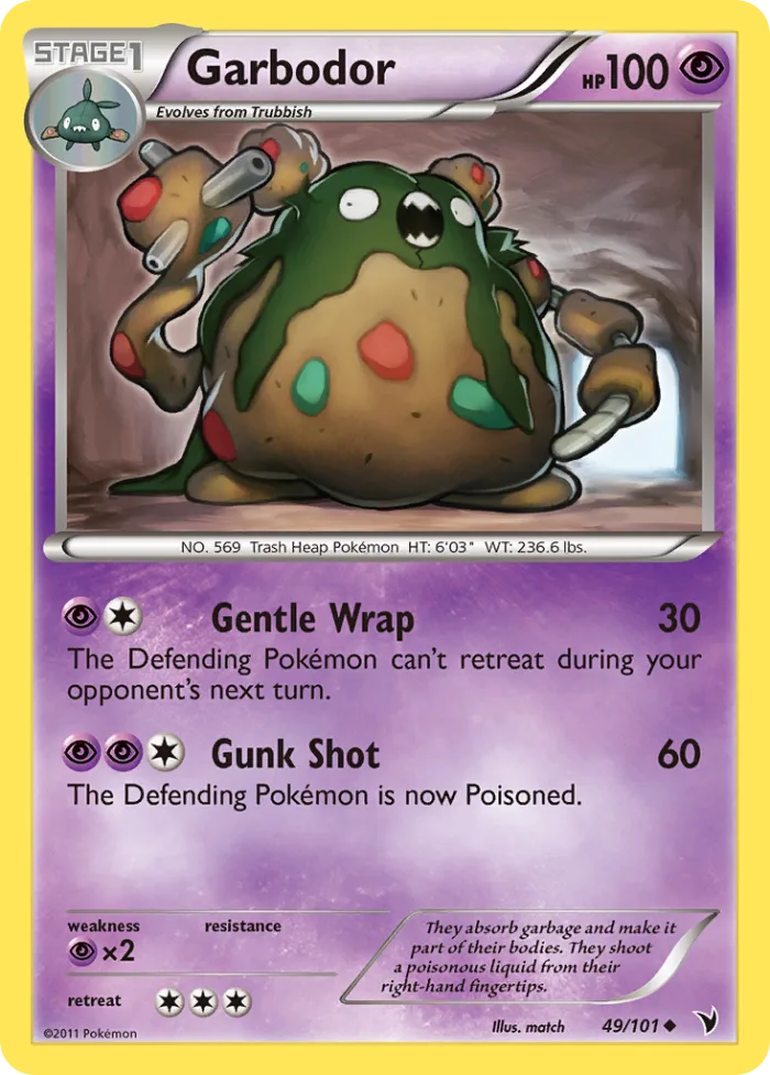 Garbodor #49 Noble Victories Pokemon card