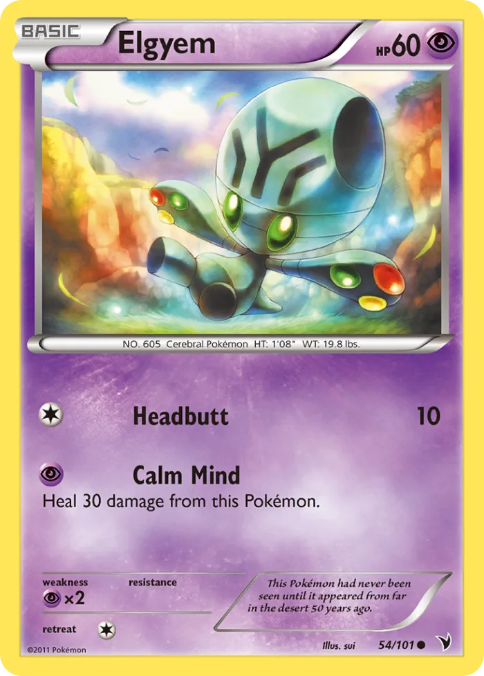 Elgyem #54 Noble Victories Pokemon card