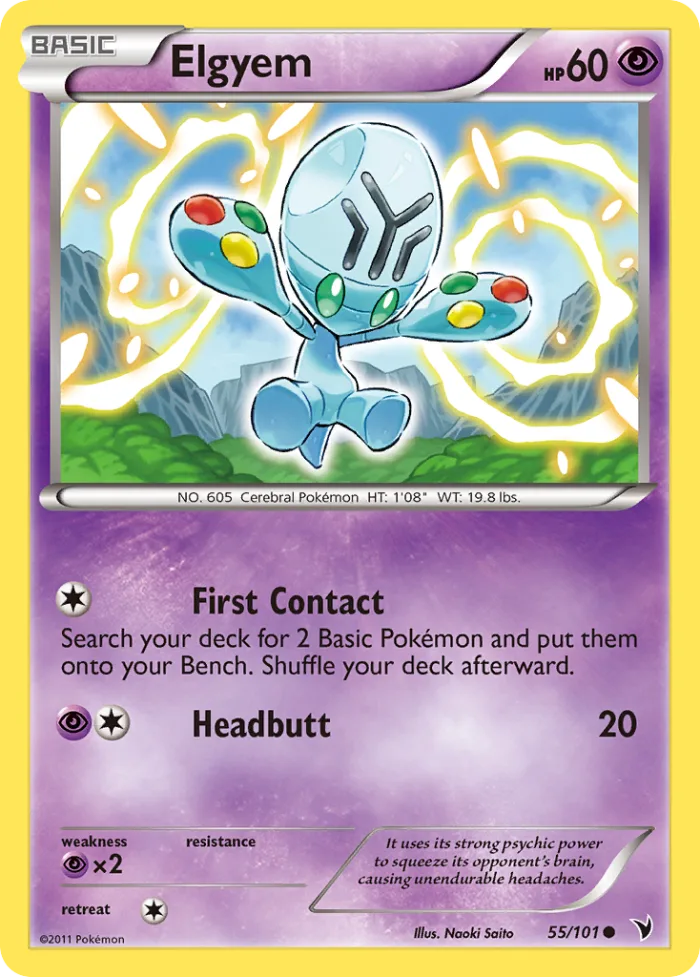 Elgyem #55 Noble Victories Pokemon card