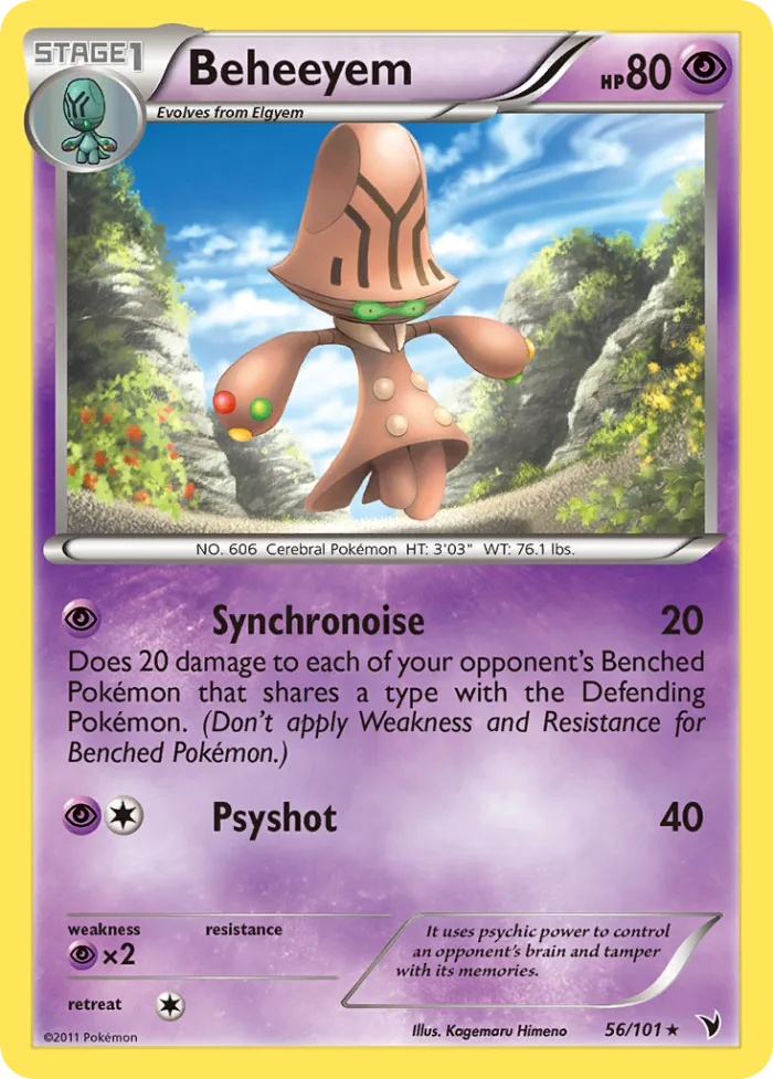 Beheeyem #56 Noble Victories Pokemon card
