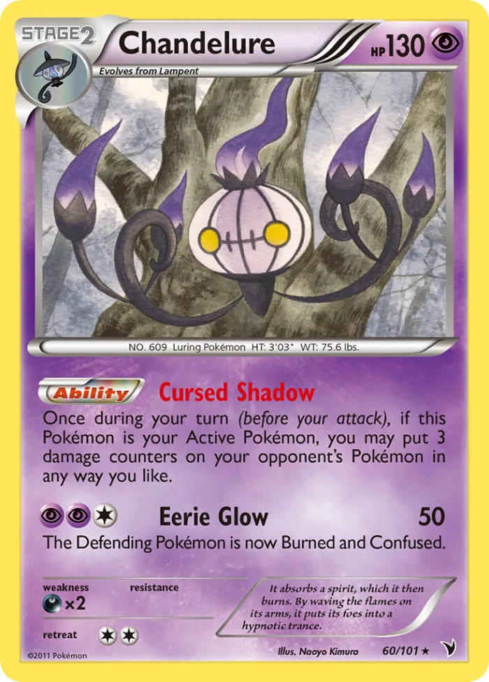 Chandelure #60 Noble Victories Pokemon card