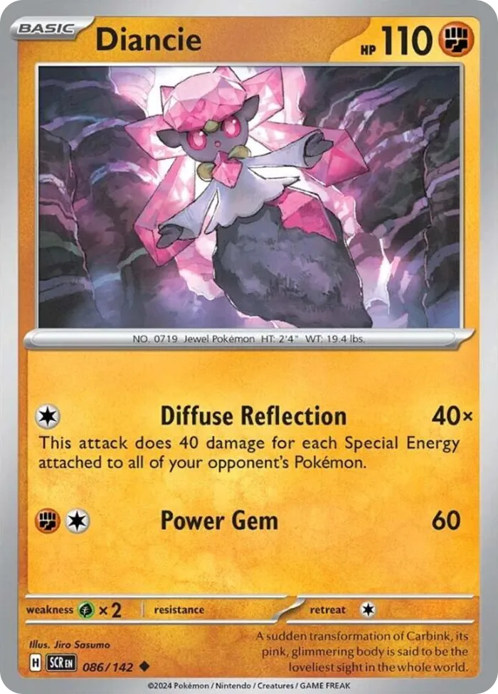 Diancie #86 Stellar Crown Pokemon card