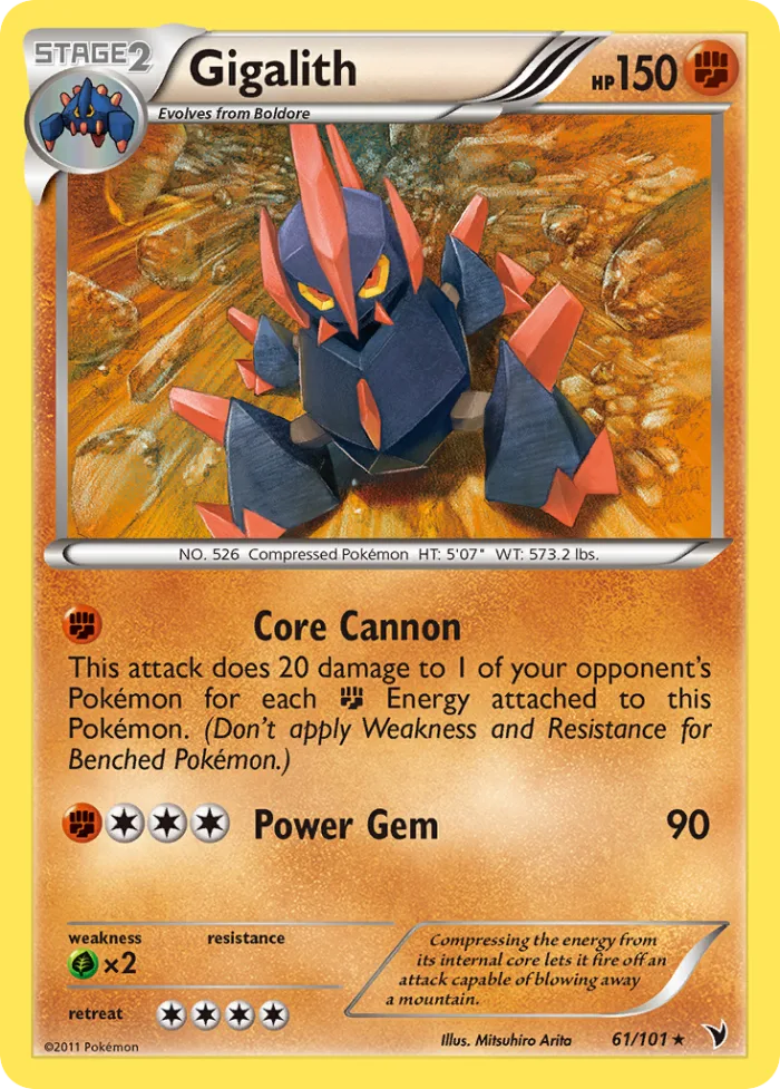 Gigalith #61 Noble Victories Pokemon card