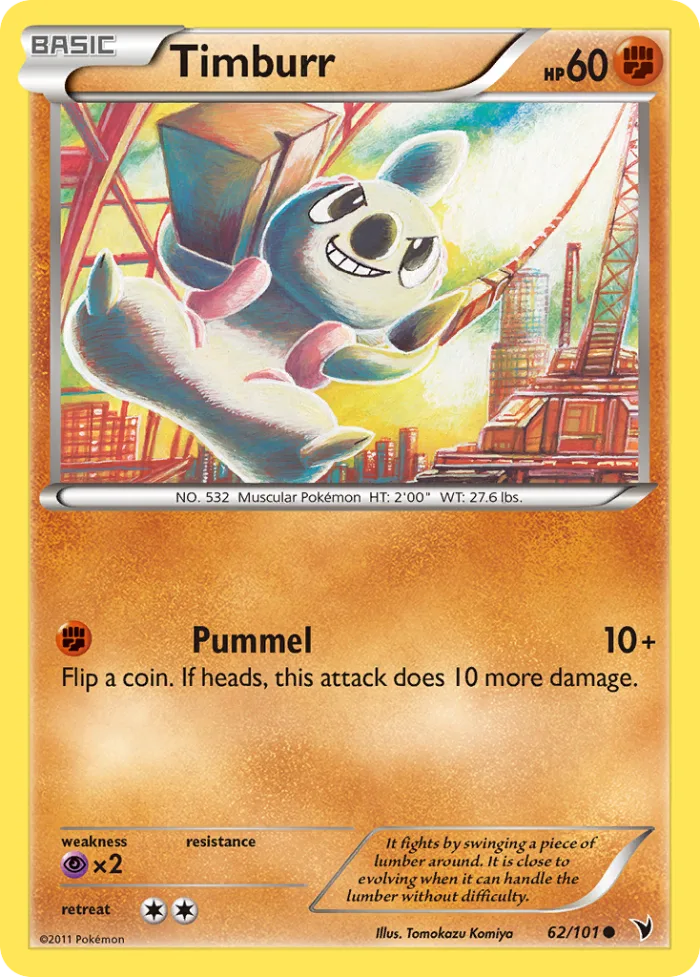 Timburr #62 Noble Victories Pokemon card