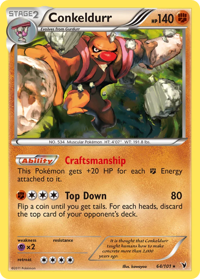 Conkeldurr #64 Noble Victories Pokemon card
