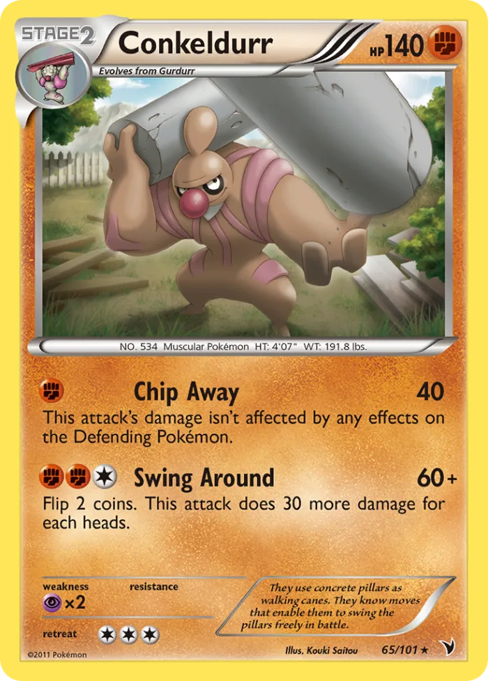 Conkeldurr #65 Noble Victories Pokemon card