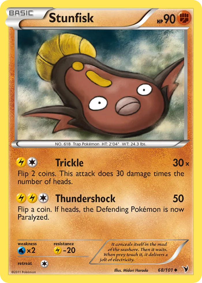 Stunfisk #68 Noble Victories Pokemon card