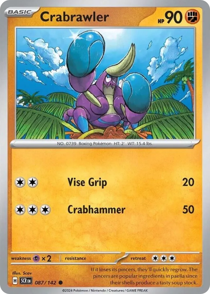 Crabrawler #87 Stellar Crown Pokemon card