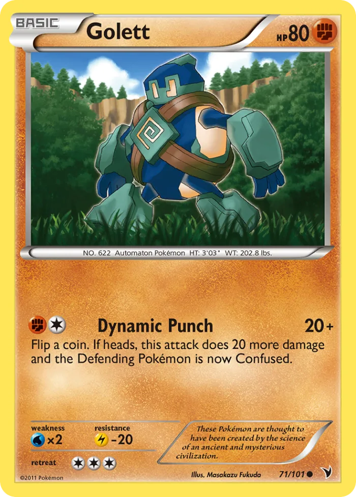 Golett #71 Noble Victories Pokemon card
