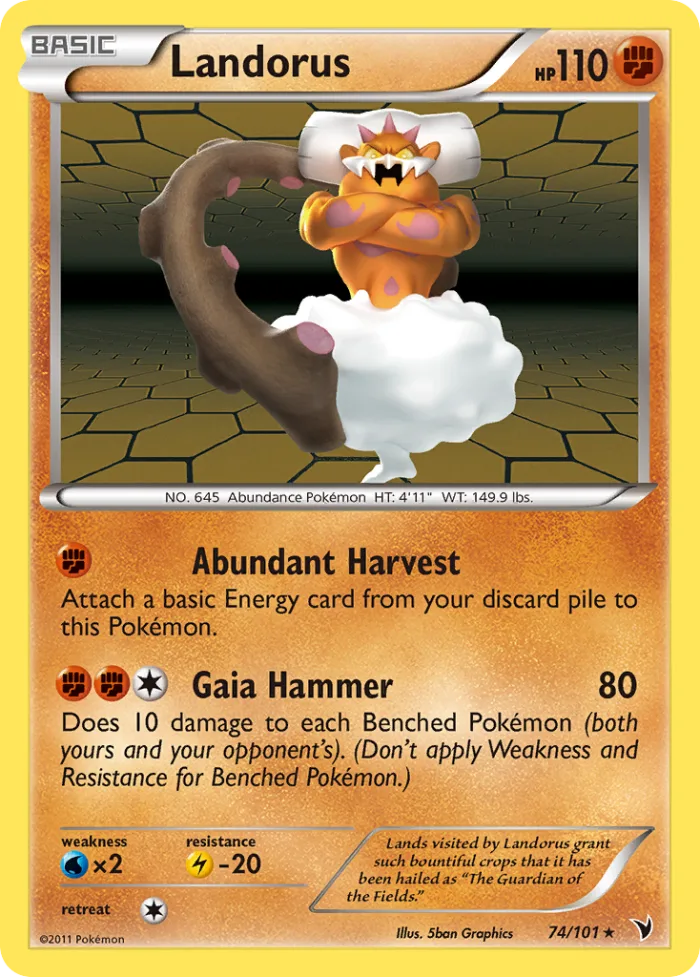 Landorus #74 Noble Victories Pokemon card