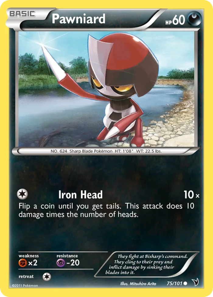 Pawniard #75 Noble Victories Pokemon card