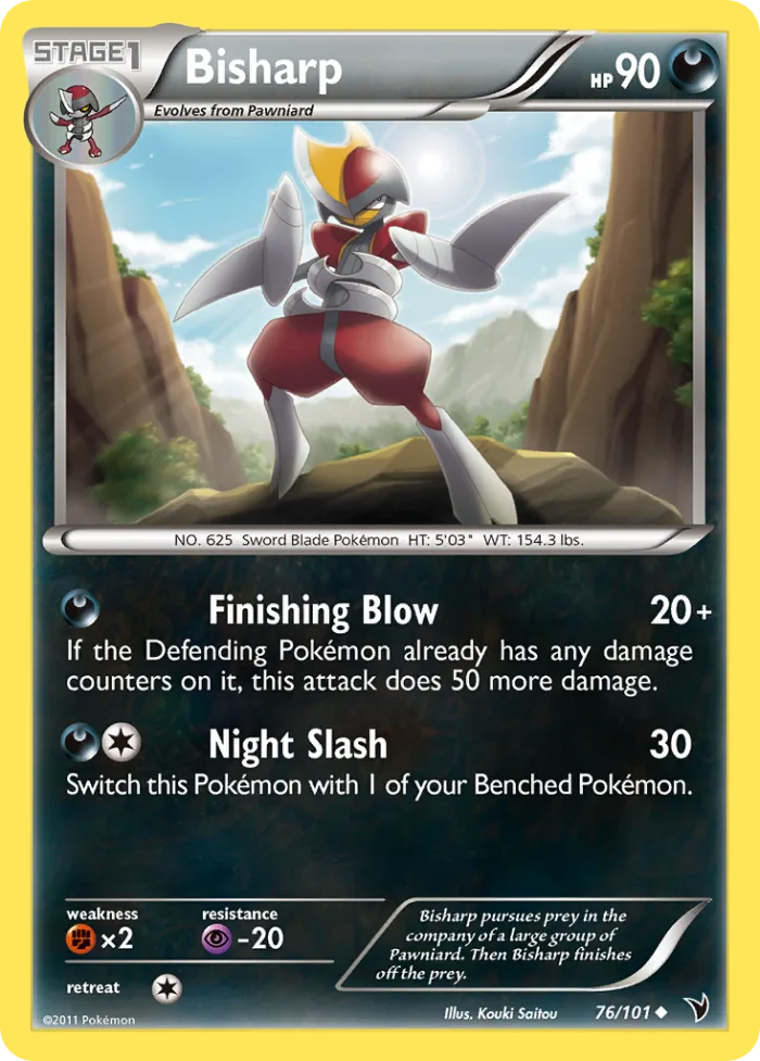 Bisharp #76 Noble Victories Pokemon card