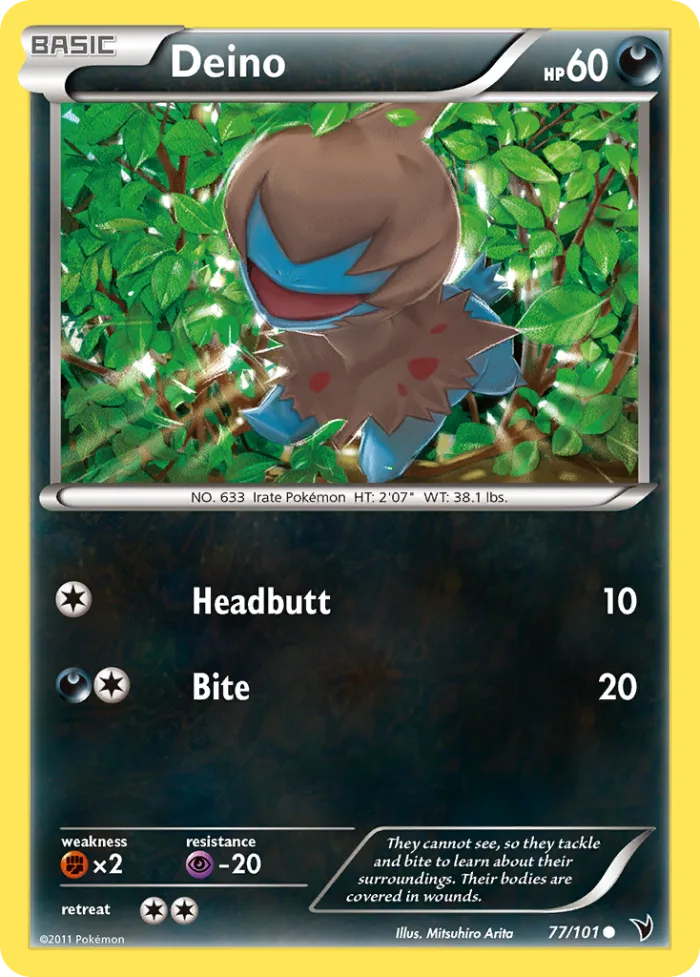 Deino #77 Noble Victories Pokemon card