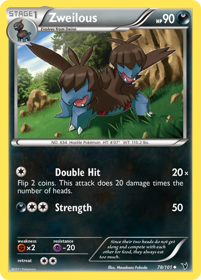 Zweilous #78 Noble Victories Pokemon card