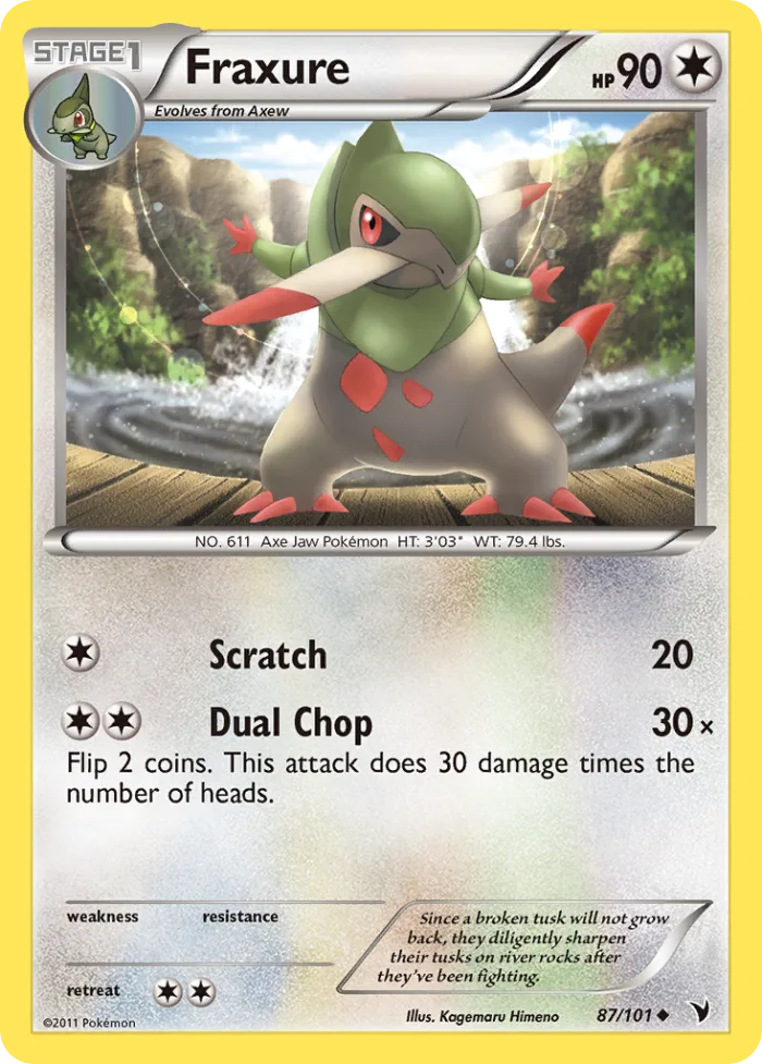 Fraxure #87 Noble Victories Pokemon card