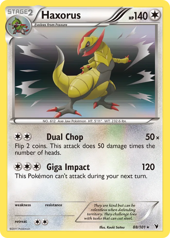 Haxorus #88 Noble Victories Pokemon card