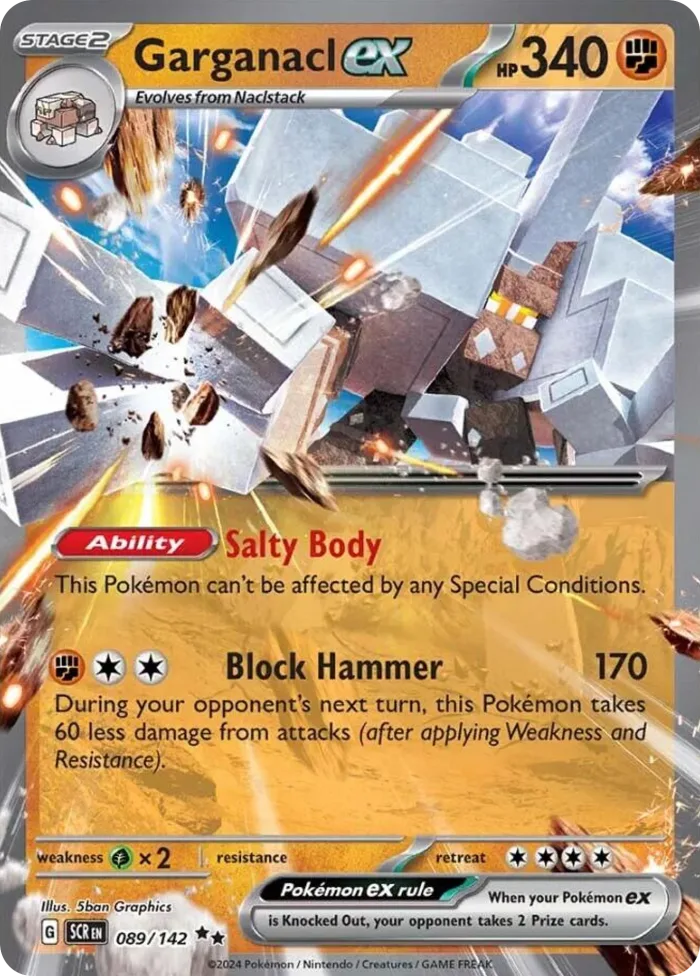 Garganacl ex #89 Stellar Crown Pokemon card