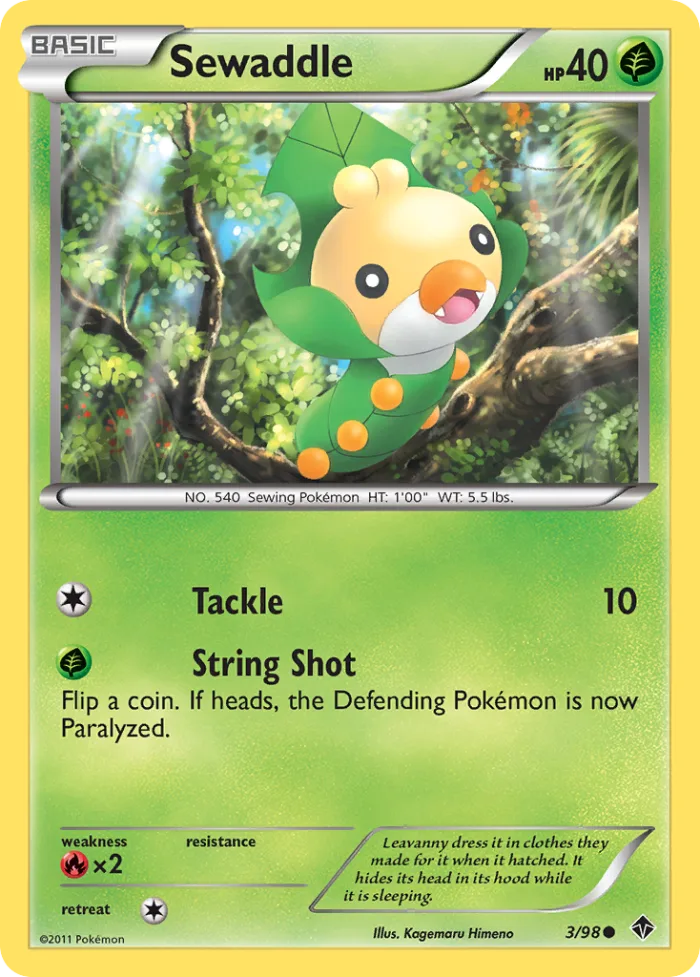 Sewaddle #3 Emerging Powers Pokemon card