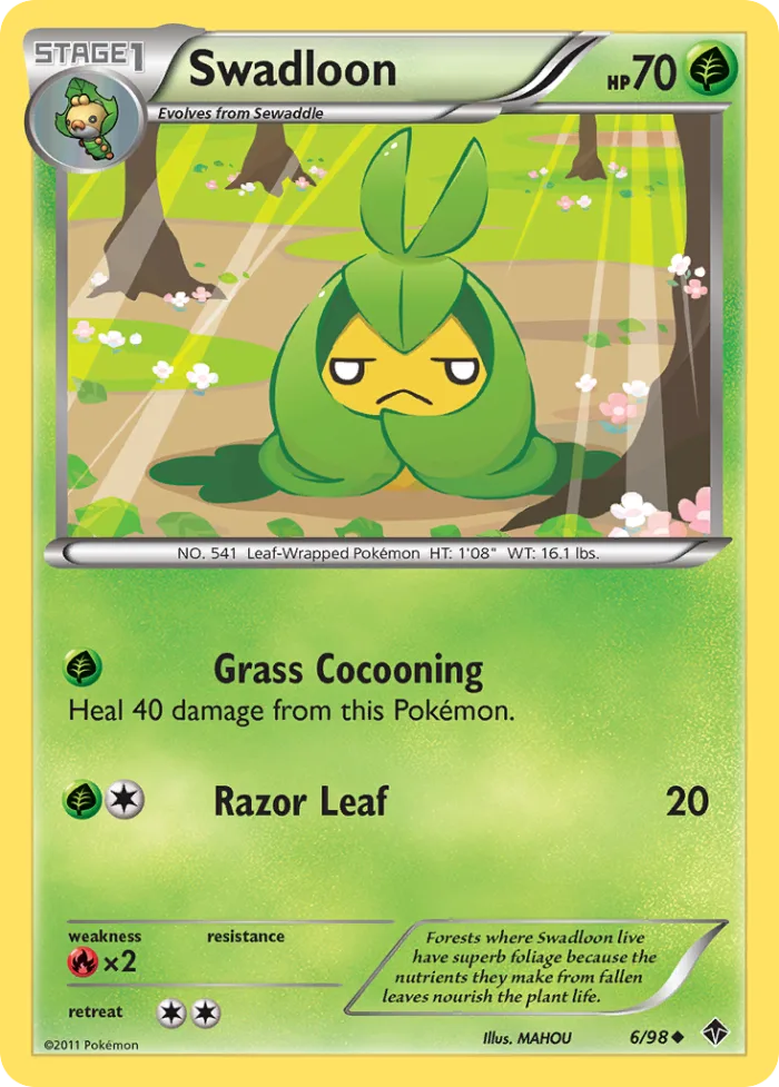 Swadloon #6 Emerging Powers Pokemon card
