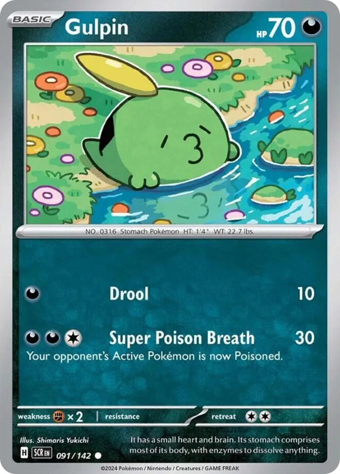 Gulpin #91 Stellar Crown Pokemon card