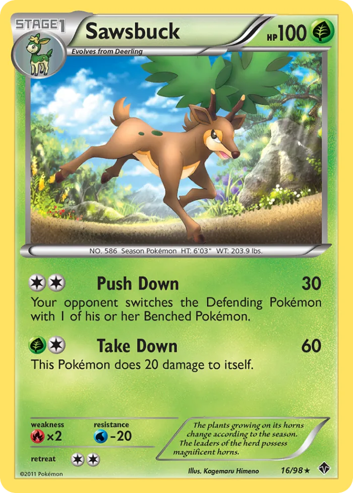 Sawsbuck #16 Emerging Powers Pokemon card