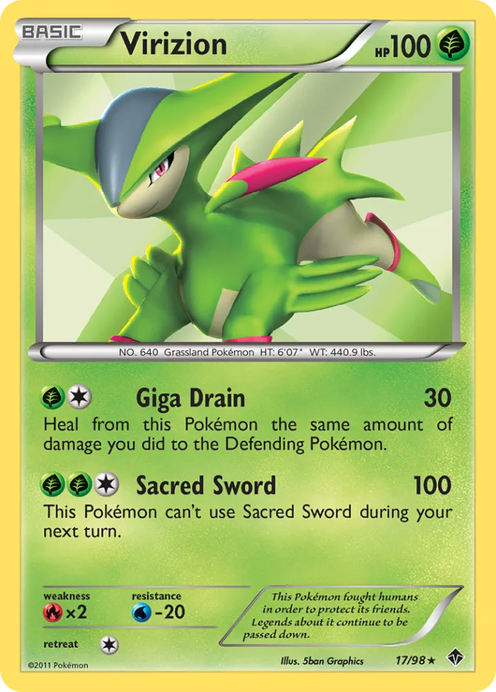 Virizion #17 Emerging Powers Pokemon card