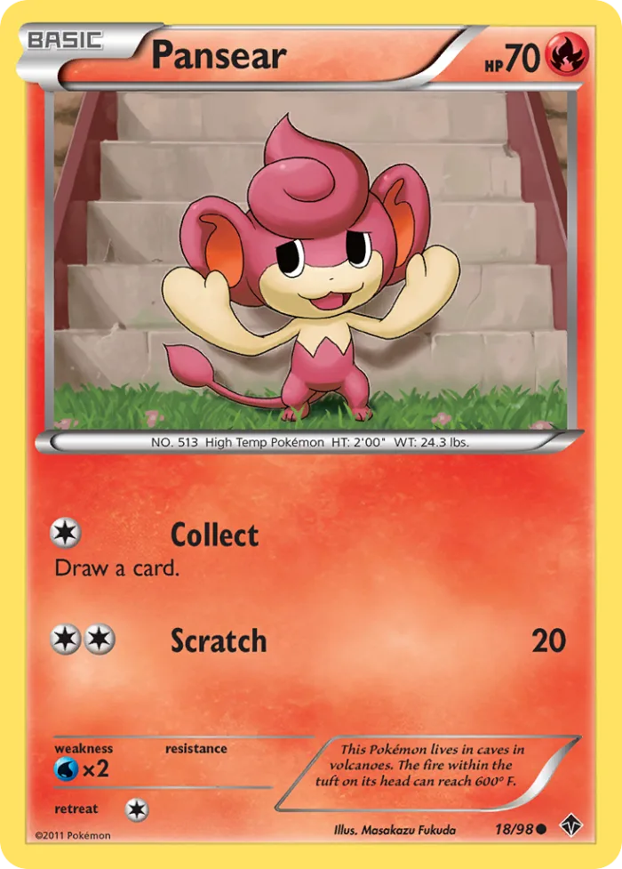 Pansear #18 Emerging Powers Pokemon card