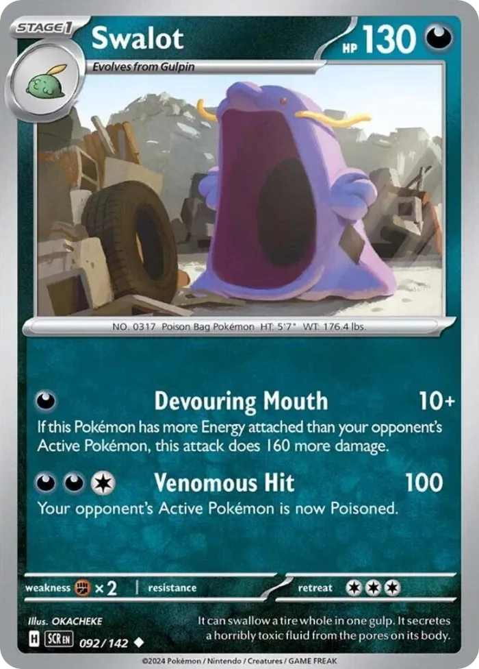 Swalot #92 Stellar Crown Pokemon card
