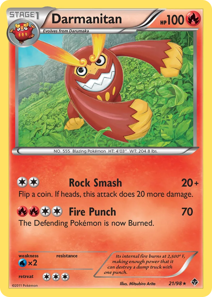 Darmanitan #21 Emerging Powers Pokemon card