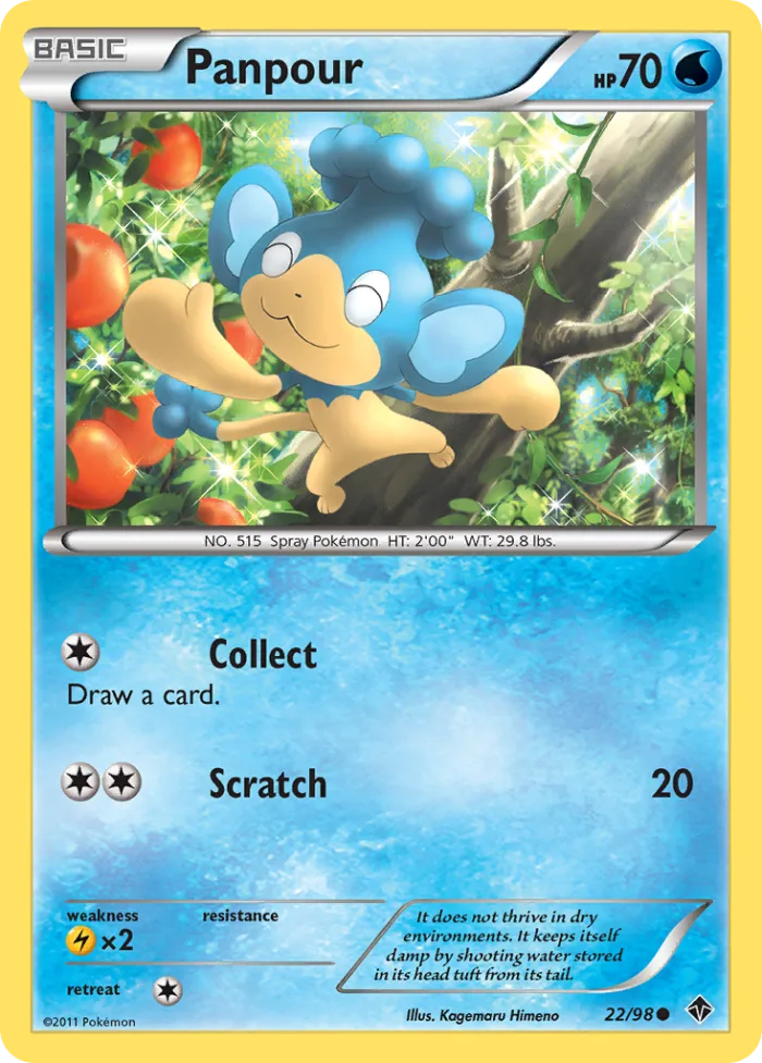 Panpour #22 Emerging Powers Pokemon card