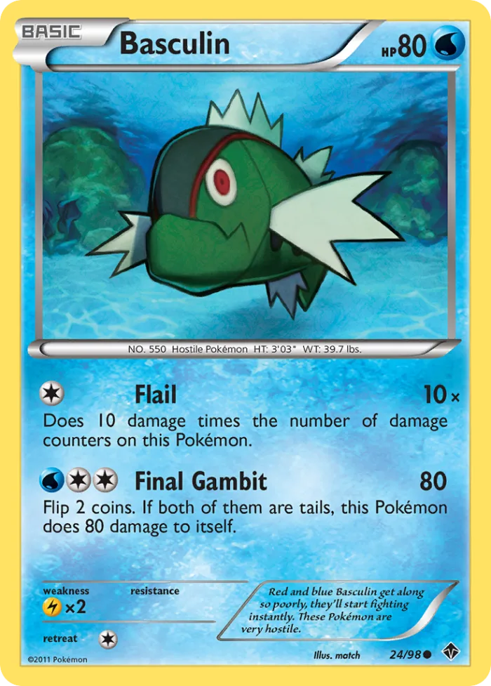 Basculin #24 Emerging Powers Pokemon card