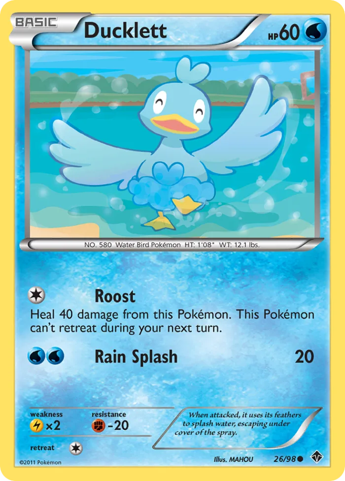 Ducklett #26 Emerging Powers Pokemon card
