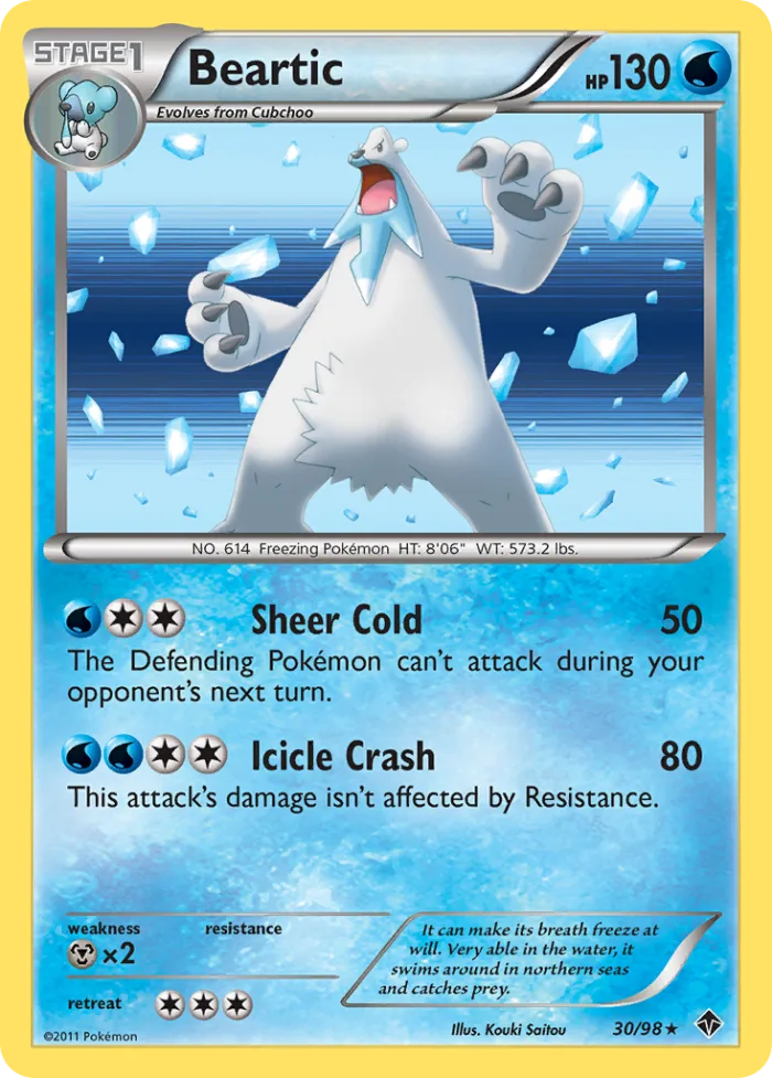 Beartic #30 Emerging Powers Pokemon card